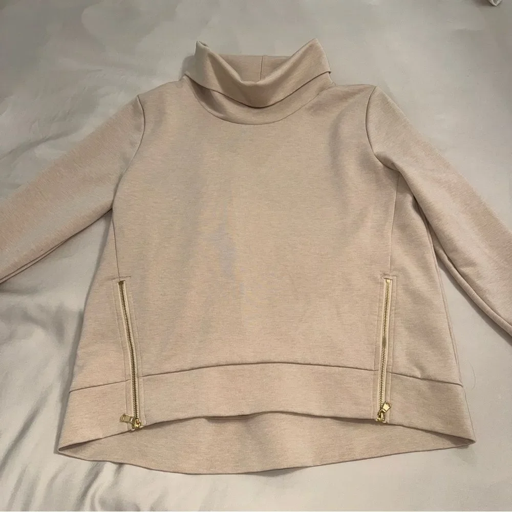 Addison Bay everyday cream turtleneck top size Med- excellent condition